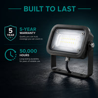 LED Outdoor Flood Light - 15 Watt - Trunnion Mount - 1950 Lumens - 5000K Daylight - 120-277V - Bronze Finish