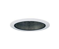 4 IN black baffle, white flange trim