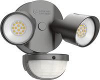 LED Residential Security FloodLights, 2 Round Heads, 4000K, 120V, Motion activation Sensor, Dark Bronze Finish