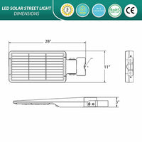 LED Solar Dusk to Dawn Light - 40 Watt - 6000 Lumens - 5000K Daylight - Wall or Post Mount - with Programmable Motion Sensor