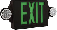 Quantum thermoplastic exit/unit combo,LED,Black,Green,Emergency operation with self-diagnostic