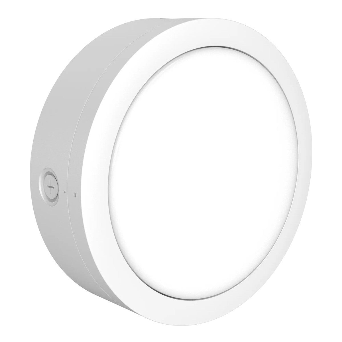 LED Round Bulk Head Light - Wall or Ceiling Mount – Wet Location - Watt Selectable 60W/48W/36W - Color Selectable 30K/40K/50K - 120/277V - White Finish - Integrated Photocell Included