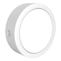 LED Round Bulk Head Light - Wall or Ceiling Mount – Wet Location - Watt Selectable 60W/48W/36W - Color Selectable 30K/40K/50K - 120/277V - White Finish - Integrated Photocell Included
