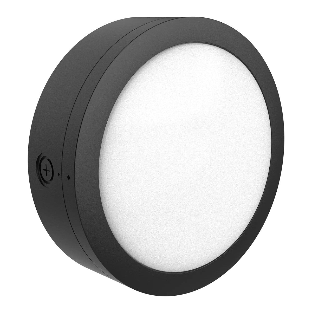 LED Round Bulk Head Light - Wall or Ceiling Mount – Wet Location - Watt Selectable 60W/48W/36W - Color Selectable 30K/40K/50K - 120/277V - Black Finish - Integrated Photocell Included