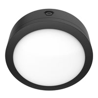 LED Round Bulk Head Light - Wall or Ceiling Mount – Wet Location - Watt Selectable 60W/48W/36W - Color Selectable 30K/40K/50K - 120/277V - Black Finish - Integrated Photocell Included