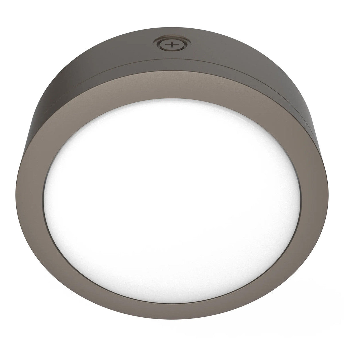 LED Round Bulk Head Light - Wall or Ceiling Mount – Wet Location - Watt Selectable 60W/48W/36W - Color Selectable 30K/40K/50K - 120/277V - Bronze Finish - Integrated Photocell Included