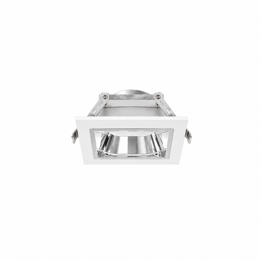 6in. Shallow Downlight Trim, Square, Specular, Clear Lens