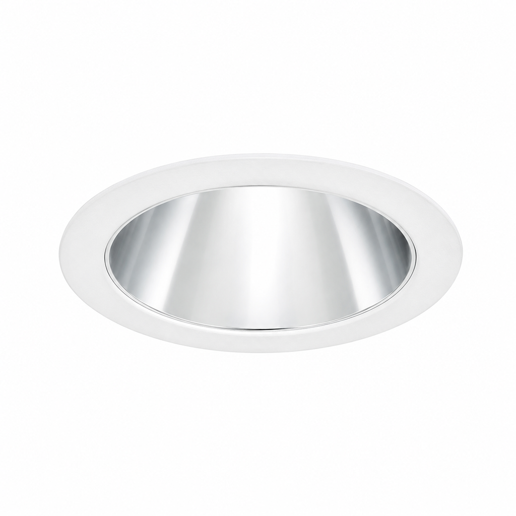 EVO 4IN Round Downlight,White Painted Trim Ring,Clear Reflector,Semi-Specular,Trim