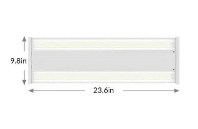 Linear LED High Bay Light - 10in. x 24in. - With Emergency Battery Back-Up - 175W - 5000K Daylight - 25000 Lumens - Clear Lens