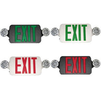 LED MR16 Exit Combos - Commercial Exit Fixtures With Emergency Lights - Choose Your Letter and Housing Color