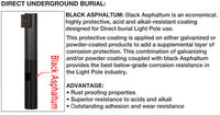 15 Foot Round Pole For Direct Burial - Steel With Bronze Finish - 4 Inch Diameter