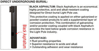 20 Foot Round Pole For Direct Burial - Steel With Bronze Finish - 4 Inch Diameter