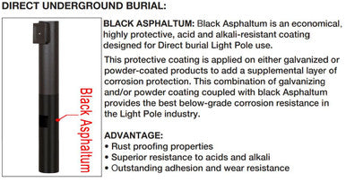 20 Foot Round Pole For Direct Burial - Steel With Bronze Finish - 4 Inch Diameter