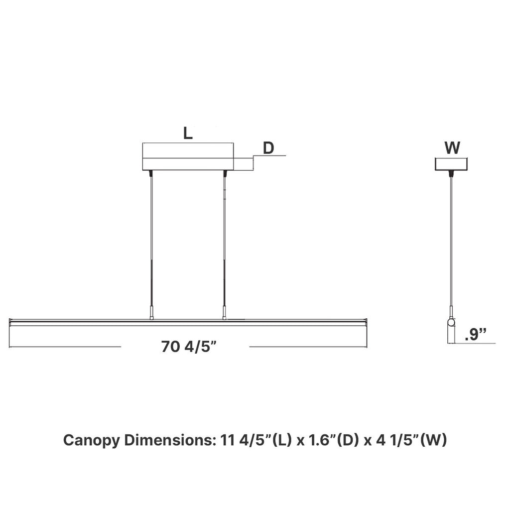 Decorative Linear LED Tube Light - 6 Foot - Multi Watt Selectable 25/40/50 Watts - Color Temperature Selectable 30K/35K/40K - White Finish - 120-277V