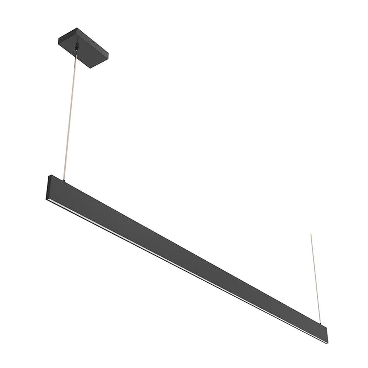 Architectural Slim Pendant Light - Multiwatt 30W/34W/37W/40W - Max 3600 Lumens - 6 Foot - Black Finish - Color Tunable 27K/30K/35K/40K/50K - Frosted Lens - Suspension Cable Mount - 120-277V