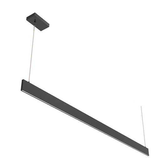 Architectural Slim Pendant Light - Multiwatt 30W/34W/37W/40W - Max 3600 Lumens - 6 Foot - Black Finish - Color Tunable 27K/30K/35K/40K/50K - Frosted Lens - Suspension Cable Mount - 120-277V