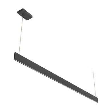 Architectural Slim Pendant Light - Multiwatt 30W/34W/37W/40W - Max 3600 Lumens - 6 Foot - Black Finish - Color Tunable 27K/30K/35K/40K/50K - Frosted Lens - Suspension Cable Mount - 120-277V