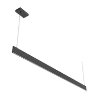 Architectural Slim Pendant Light - Multiwatt 30W/34W/37W/40W - Max 3600 Lumens - 6 Foot - Black Finish - Color Tunable 27K/30K/35K/40K/50K - Frosted Lens - Suspension Cable Mount - 120-277V