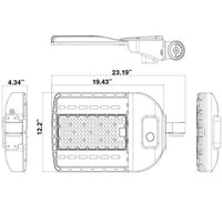 LED Parking Lot Area Light - Watt Selectable - 140W/120W/90W/60W - Color Selectable 40K/50K - 21000 Max Lumens - 120V-277V - Pole Mount - White Finish