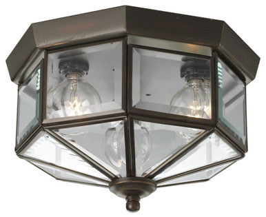 Three-Light Beveled Glass 9-3/4