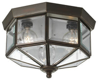 Three-Light Beveled Glass 9-3/4