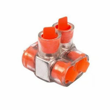 Multiple Tap, 2 Port, Aluminum, Insulated, Clear, 6 sol, 500 mcm - CSB 500-2