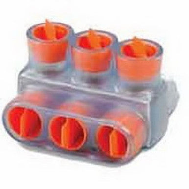 Multi Tap Cable Block, Aluminum, Aluminum, Copper Conductor, Clear, 600 V, 500 kcmil to 4 AWG, LXWXH: 3.99 X 3 X 2.75 in., 3 Outlet, Hex Screw Type - CSB 500-3