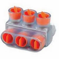 Multi Tap Cable Block, Aluminum, Aluminum, Copper Conductor, Clear, 600 V, 500 kcmil to 4 AWG, LXWXH: 3.99 X 3 X 2.75 in., 3 Outlet, Hex Screw Type - CSB 500-3