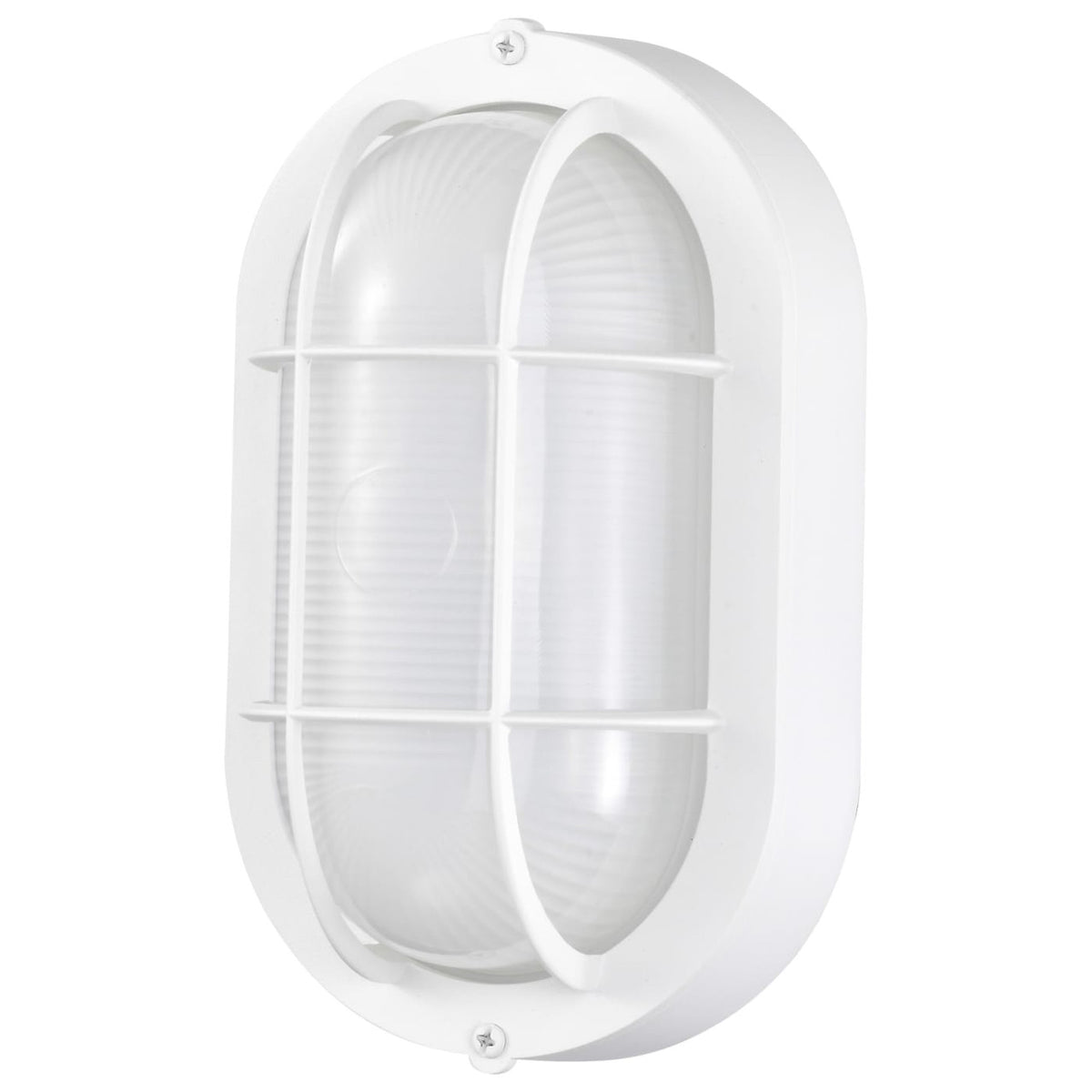 LED Bulk Head Light - Glass Lens - Wall or Ceiling Mount – Wet Location - 18.5 Watts - 1100 Lumens - 3000K Soft White - 120V - White Finish