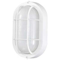 LED Bulk Head Light - Glass Lens - Wall or Ceiling Mount – Wet Location - 18.5 Watts - 1100 Lumens - 3000K Soft White - 120V - White Finish