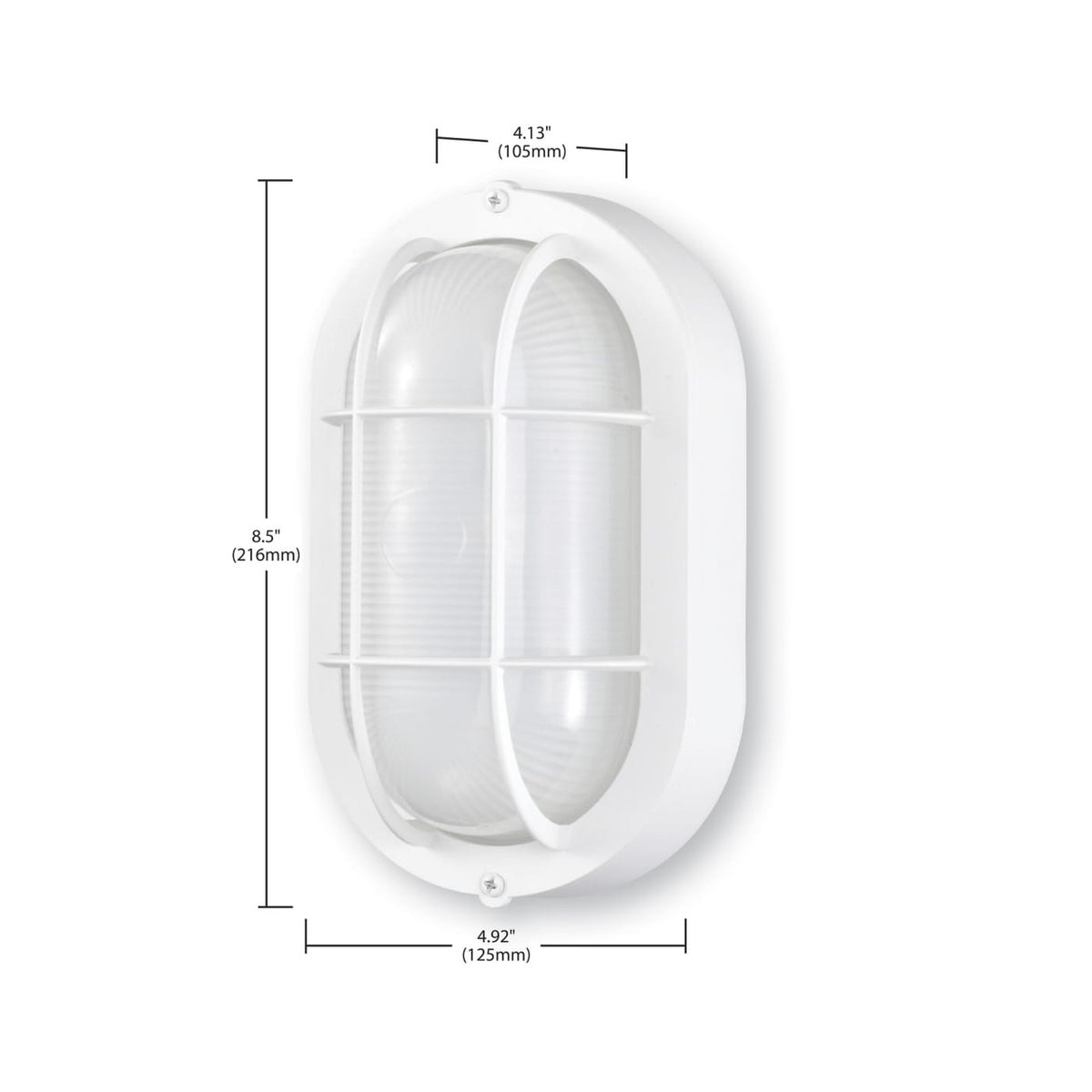 LED Bulk Head Light - Glass Lens - Wall or Ceiling Mount – Wet Location - 14 Watts - 800 Lumens - 3000K Soft White - 120V - White Finish