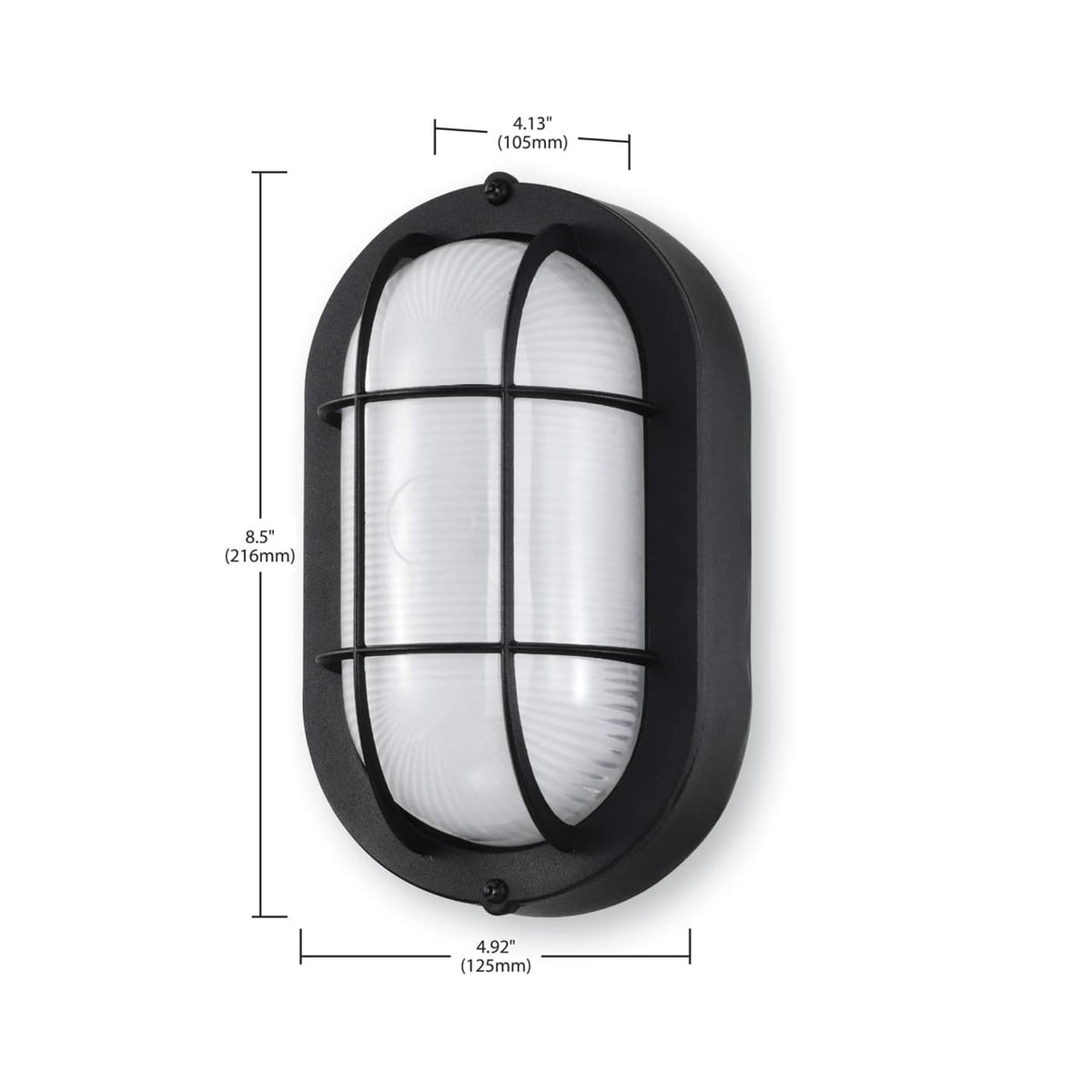 LED Bulk Head Light - Glass Lens - Wall or Ceiling Mount – Wet Location - 14 Watts - 800 Lumens - 3000K Soft White - 120V - Black Finish