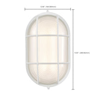 LED Bulk Head Light - Glass Lens - Wall or Ceiling Mount – Wet Location - 18.5 Watts - 1100 Lumens - 3000K Soft White - 120V - White Finish