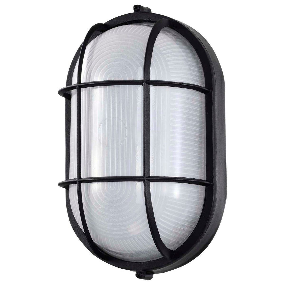 LED Bulk Head Light - Glass Lens - Wall or Ceiling Mount – Wet Location - 18.5 Watts - 1100 Lumens - 3000K Soft White - 120V - Black Finish