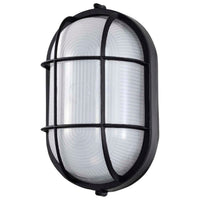 LED Bulk Head Light - Glass Lens - Wall or Ceiling Mount – Wet Location - 18.5 Watts - 1100 Lumens - 3000K Soft White - 120V - Black Finish