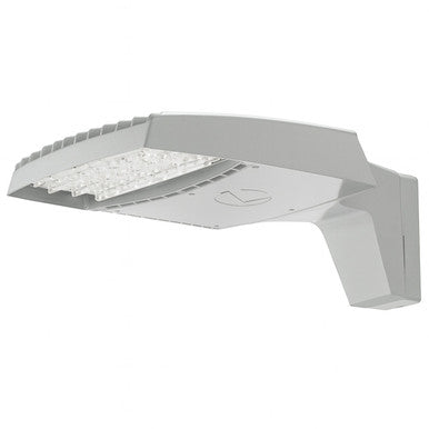 RSX LED Area Light, Size 1, 7479 Lumens, 4000K Cool White, Type IV Forward Beam, 120-277V, Round pole mounting, Natural aluminum finish - RSX LED1 LED P1 40K R4 MVOLT RPA DNAXD