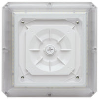 LED Wide Beam Canopy Light With Motion Sensor - Multi Watt Selectable 90/75/60W - 12557 Max Lumens - 120-277V - Color Temperature Selectable 30K/40K/50K - White Finish