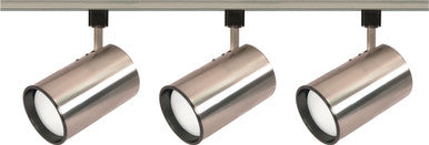 3 Light - R30 - Brushed Nickel Straight Cylinder Track Kit