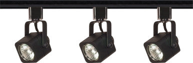3 Light - Mr16 - Black Square Track Kit - Line Voltage