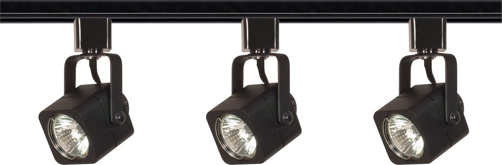 3 Light - Mr16 - Black Square Track Kit - Line Voltage