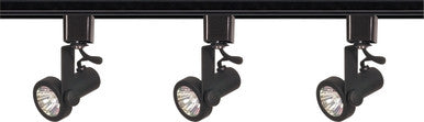 3 Light - Mr16 - Black Gimbal Ring Track Kit - Line Voltage
