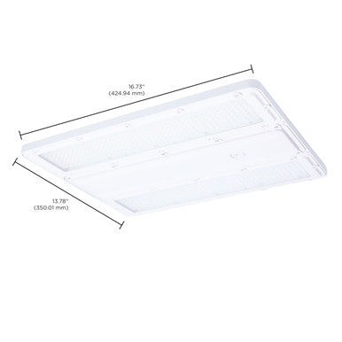 IP69K High Bay LED Light - Waterproof - Watt Selectable 105W/90W/70W - Max 15900 Lumens - Color Selectable 30K/40K/50K - 120-347V - White Finish