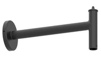 LED Designer Bell Post Light - 16 Inch Diameter - Watt Selectable 100/80/50W - 110-277V - Color Temperature Selectable 30/40/50K - Dimmable - Black Finish - With Straight Arm Wall Bracket