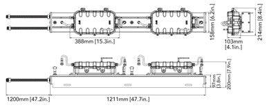 Dual Power Box Mounting Rail For Stadium Light 6604 Series
