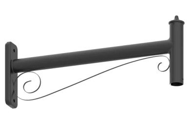 LED Designer Bell Post Light - 23 Inch Diameter - Watt Selectable 150/100/80W - 110-277V - Color Temperature Selectable 30/40/50K - Dimmable - Black Finish - With Decorative Straight Arm Pole Bracket