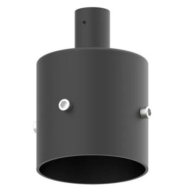 LED Designer Bell Post Light - 23 Inch Diameter - Watt Selectable 150/100/80W - 110-277V - Color Temperature Selectable 30/40/50K - Dimmable - Black Finish - With Single Bell Post Arm Pole Mount & 4 Inch Adapter