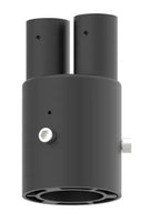 LED Designer Bell Post Light - 16 Inch Diameter - Watt Selectable 100/80/50W - 110-277V - Color Temperature Selectable 30/40/50K - Dimmable - Black Finish - With Double Bell Post Arm Pole Mount & 2 Inch Adapter