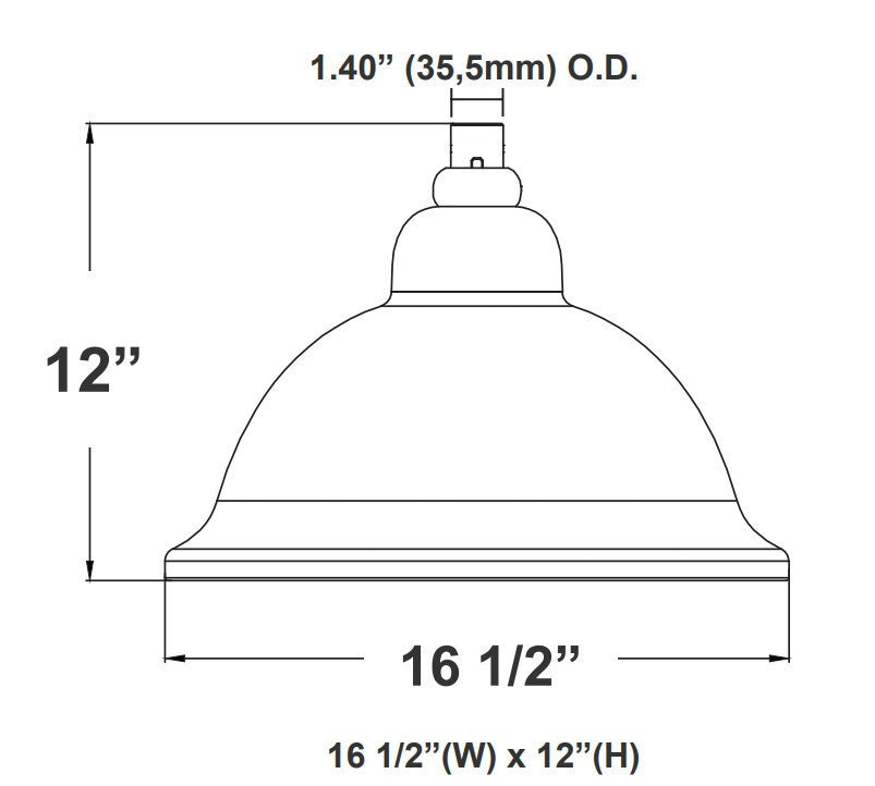 LED Designer Bell Post Light - 16 Inch Diameter - Watt Selectable 100/80/50W - 110-277V - Color Temperature Selectable 30/40/50K - Dimmable - Black Finish - With Double Bell Post Arm Pole Mount & 3 Inch Adapter - Photocell Included