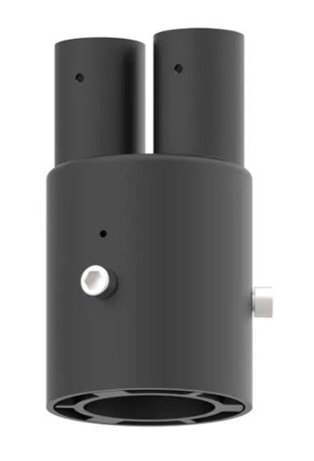 LED Designer Bell Post Light - 20 Inch Diameter - Watt Selectable 100/80/50W - 110-277V - Color Temperature Selectable 30/40/50K - Dimmable - Black Finish - With Double Bell Post Arm Pole Mount & 2 Inch Adapter
