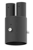 LED Designer Bell Post Light - 23 Inch Diameter - Watt Selectable 150/100/80W - 110-277V - Color Temperature Selectable 30/40/50K - Dimmable - Black Finish - With Double Bell Post Arm Pole Mount & 3 Inch Adapter